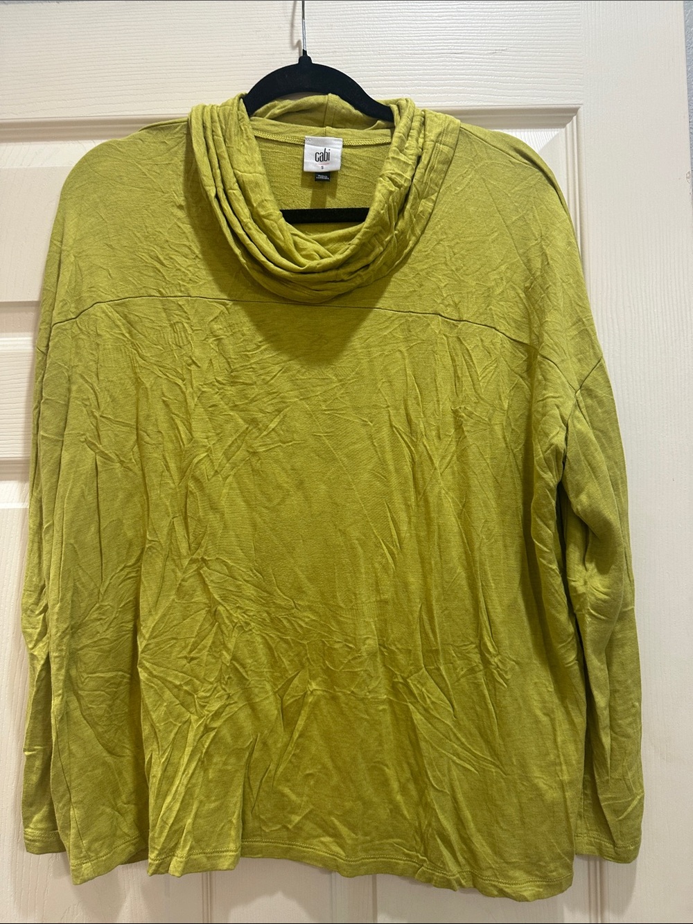 Cabi Olive Green Draped Cowl Neck Women's Sweater